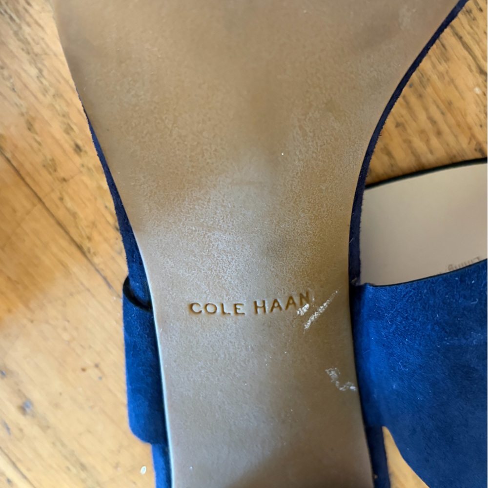 Cole Haan Octavia block heel suede sandal Marine blue - Picture 10 of 14
